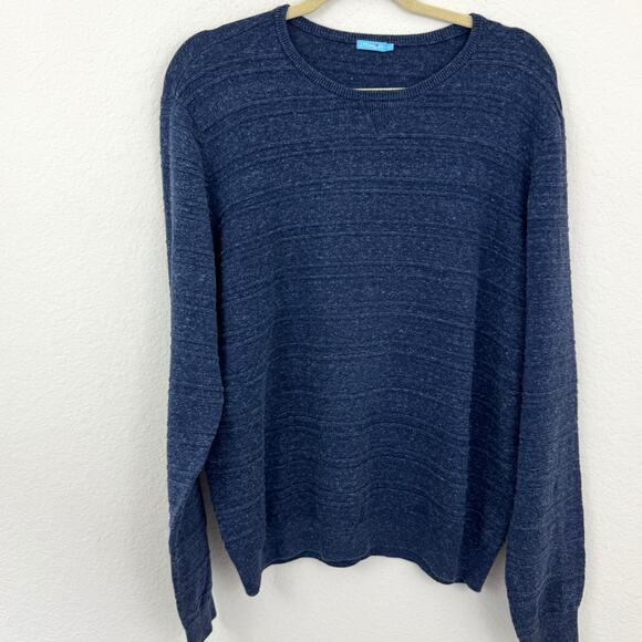 J. McLaughlin Mens Pullover Knit Sweater Size L 100% Cotton Blue - Picture 1 of 9